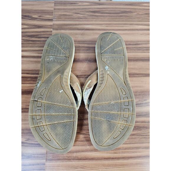 Sperry Women's Parrotfish Flip Flop Sandals Tan/Cream Size 10 - Picture 6 of 6